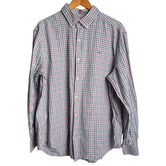 Vineyard Vines Plaid Button Up Whale Shirt Men’s XL Multicolor 100% Cotton - Picture 1 of 8